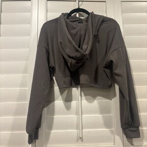 Women's Gray Cropped Hoodie